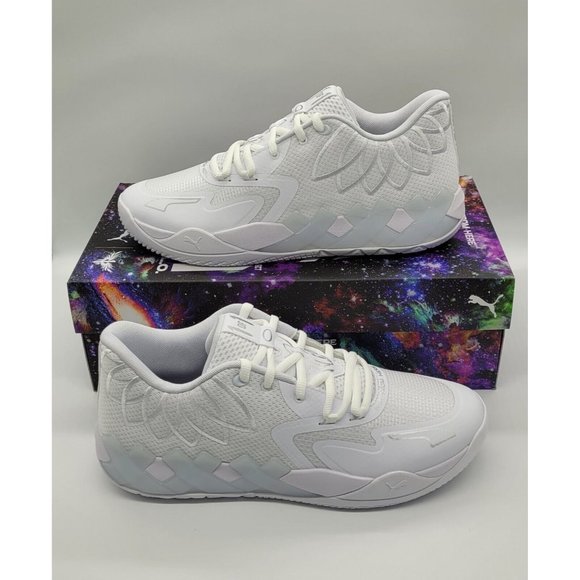 Puma MB.01 Low 'Team Colors - Triple White' Basketball Shoes 376941-04 - Picture 3 of 12